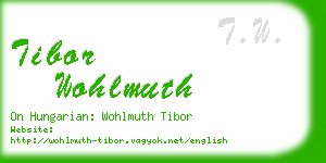 tibor wohlmuth business card